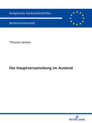 cover image of Die Hauptversammlung im Ausland